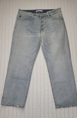 KanCan Womens Jeans Button Fly Frayed Cropped Raw Hem size 30 EUC